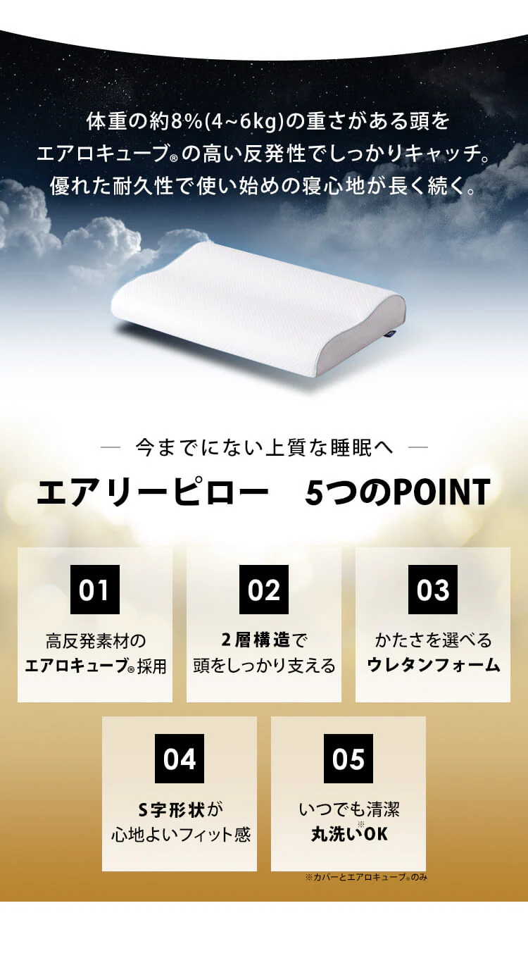 枕 高反発 スタンダードタイプ  エアリーピロー 丸洗い可 APHS-43 3