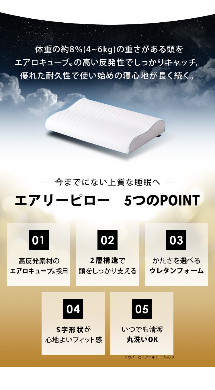 枕カバー エアリーピロー専用 スタンダードタイプ PWC-TKR43633