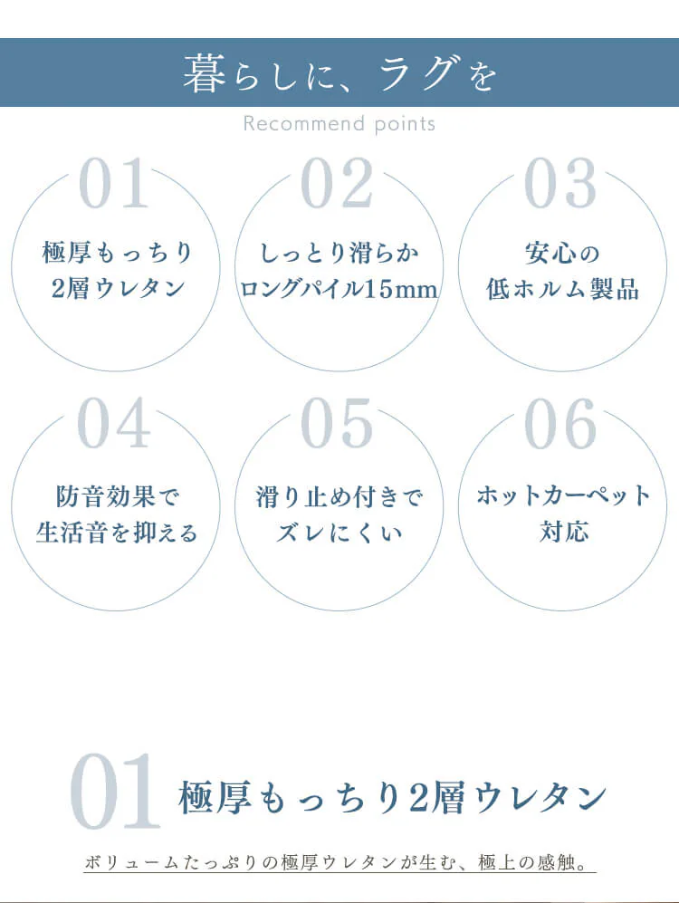 ラグ ラ・クッション 低反発 185×240cm CRTE-1824 モカ 2