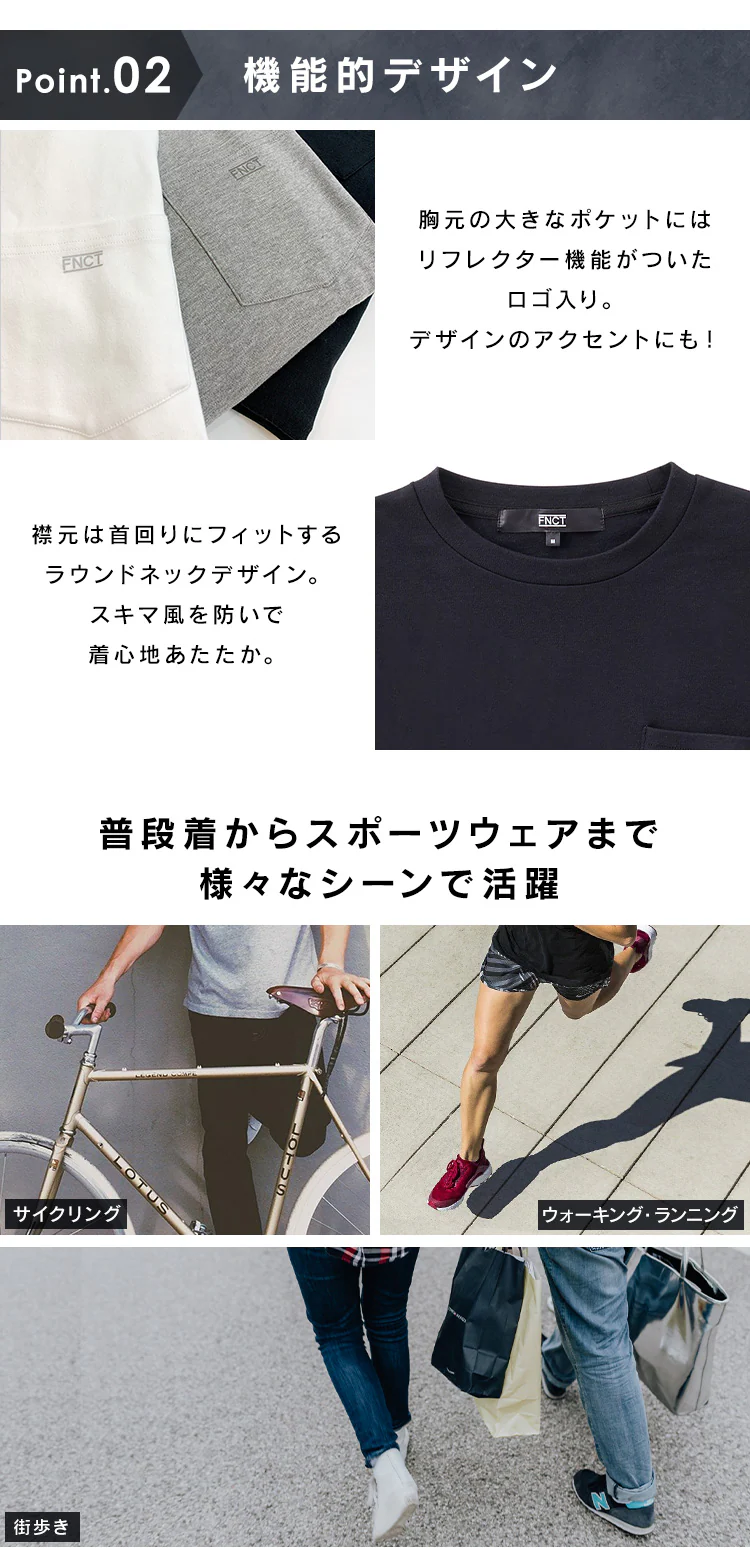 ポケット付き ストレッチスムースロンT FC21401 全5サイズ 全3色3