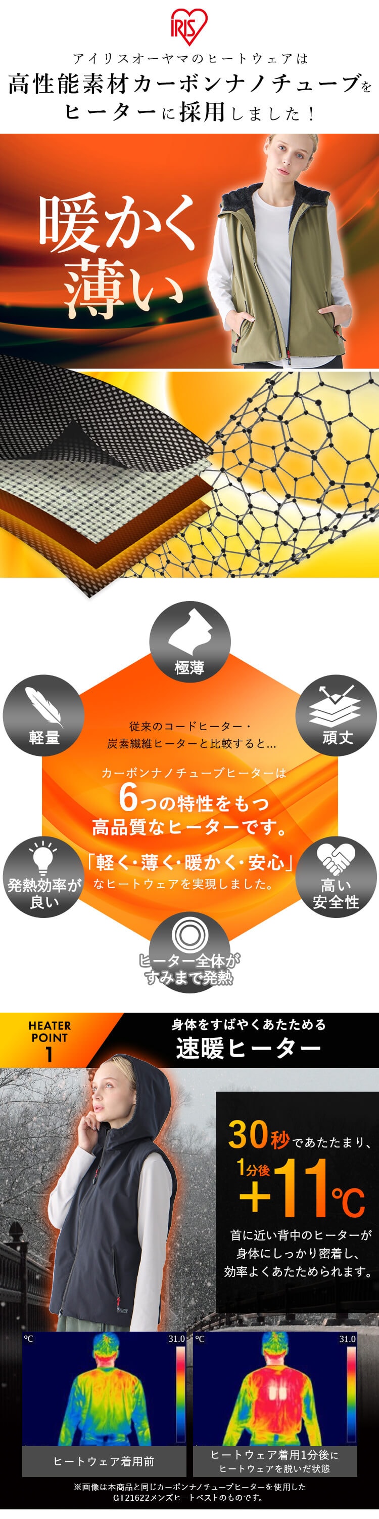 ヒートベスト ボア フーディー 撥水 防風 XLサイズ FC21615-K/GXL カーキ/グレー4