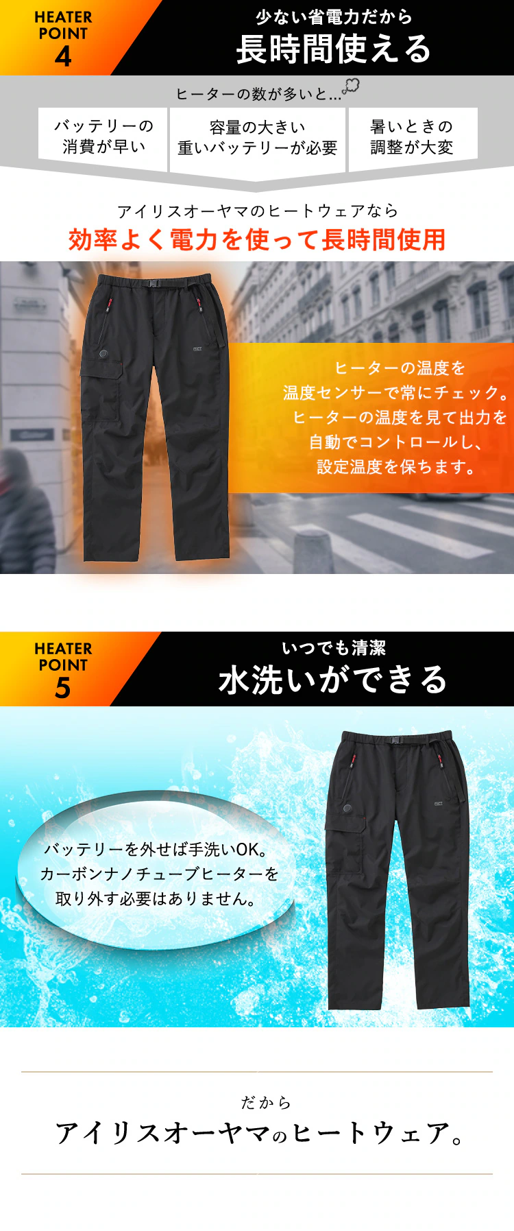 ヒートパンツ 裏起毛 XLサイズ FC21618-BKXL ブラック6