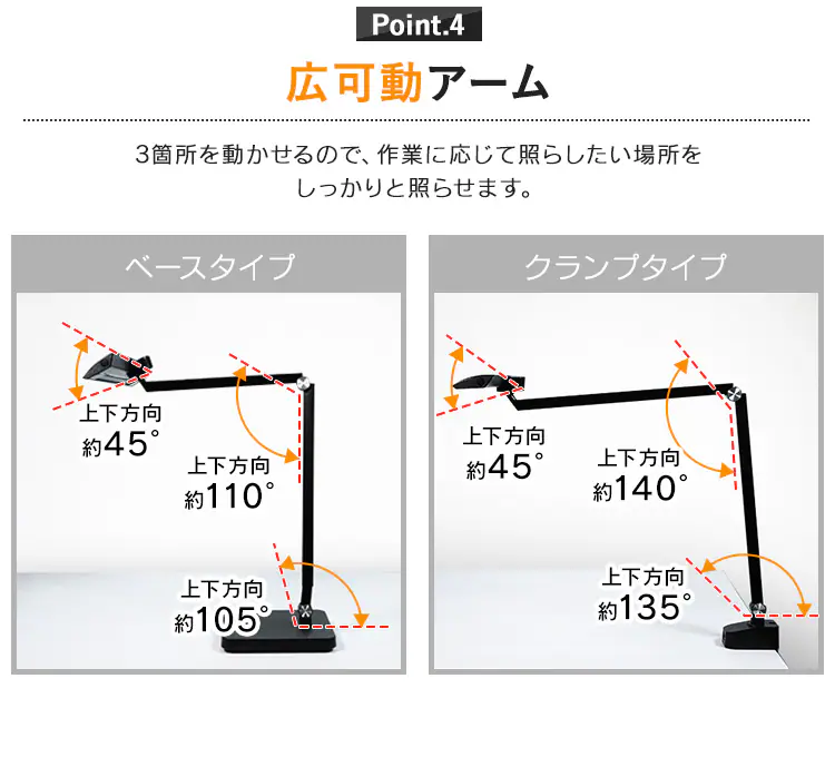 デスクライト T型 ベースタイプ リモコン/USB端子付  LDL-TBDL-KB ブラック10