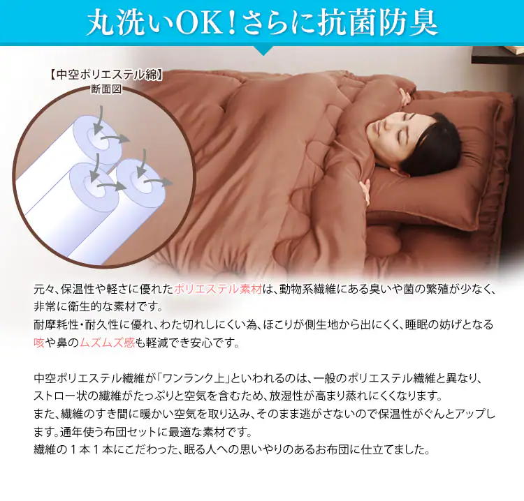 掛け布団 ダブル 洗濯可 抗菌防臭 【プラザセレクト】5