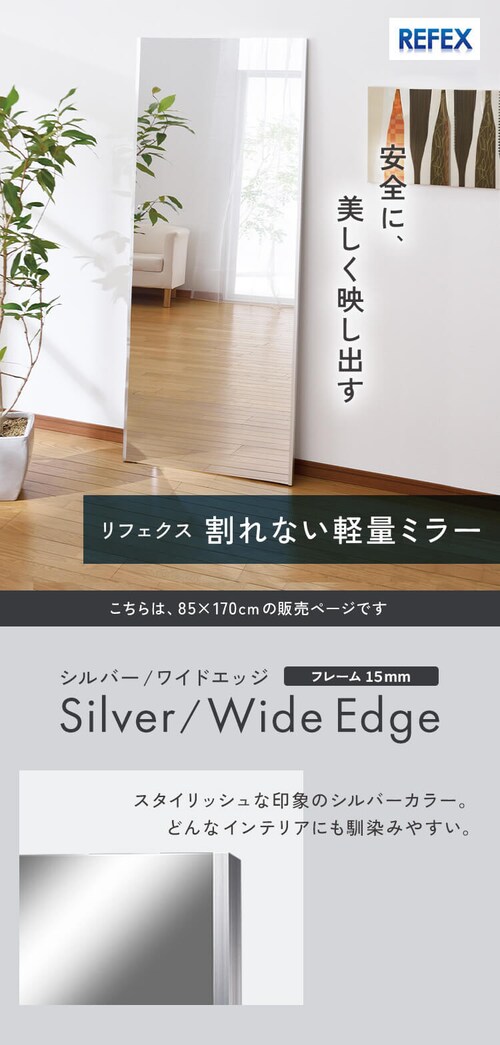 鏡 軽量 85×170cm シルバー 【代引不可】【同梱不可】 【直送】 7254978 