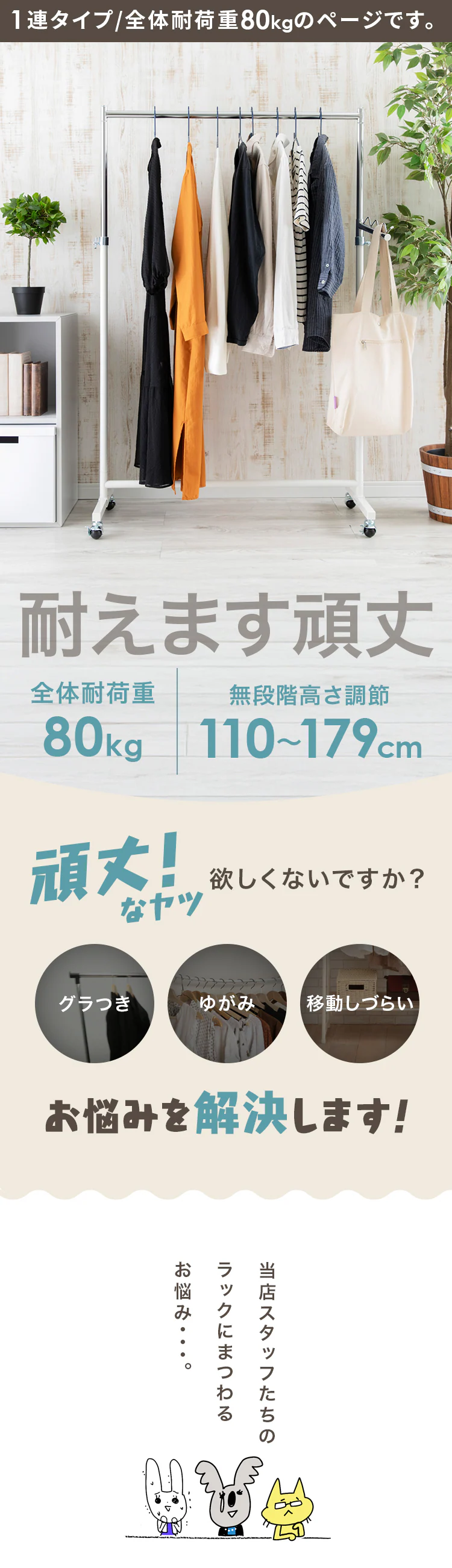 パイプハンガー 1連 耐荷重85kg CW3001-95 全3色【プラザセレクト】0