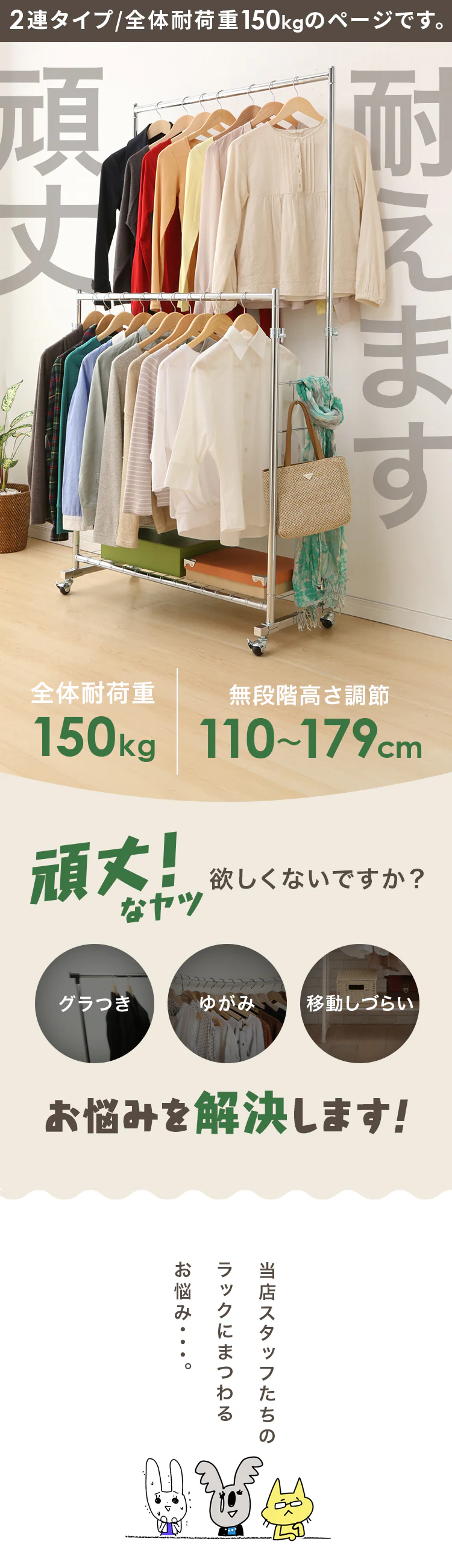 パイプハンガー 2連 総耐荷重150kg CW4100-41 シルバー0