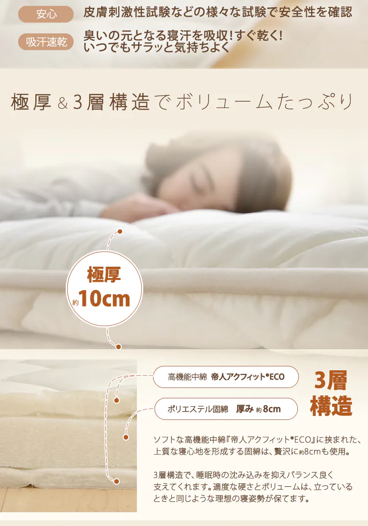 防ダニ敷布団10PS2536AC-6ZMI IV