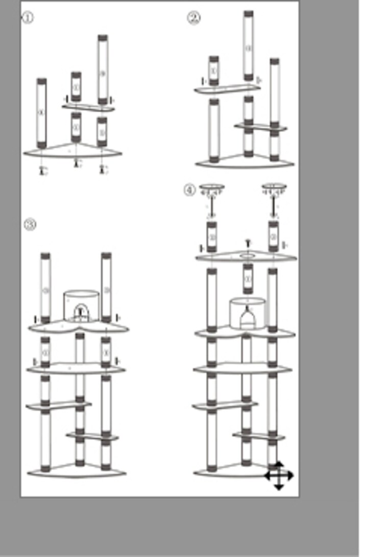 キャットタワー ツイン突っ張り 全3色【プラザセレクト】13