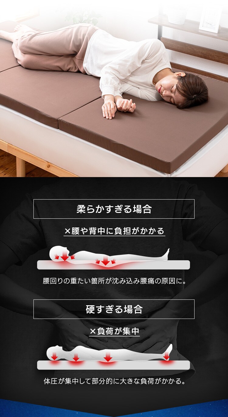 ふつう3つ折りマットレス　アイボリー1