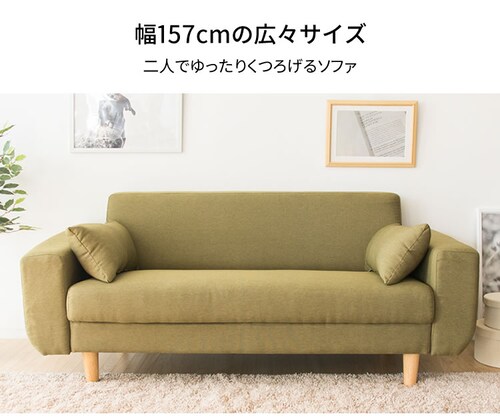 ソファ 2人掛け ワイド FBS-2P-W コーヒーブラウン 7148647 │アイリス 