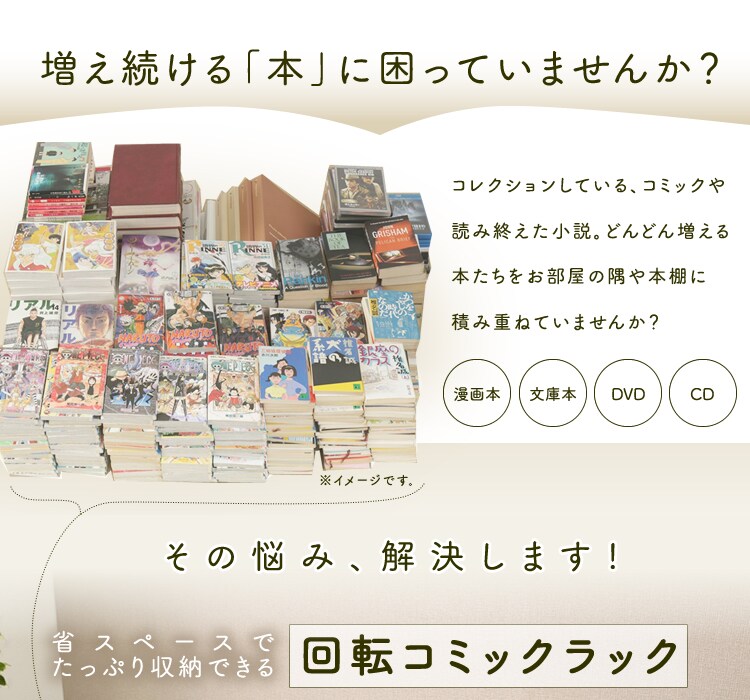 回転コミックラック CR-1500 ウォルナット 1