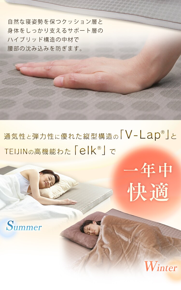 Tcomfortマットレス 厚さ7cm T-MAT-7S/BO ボルドー 帝人株式会社3