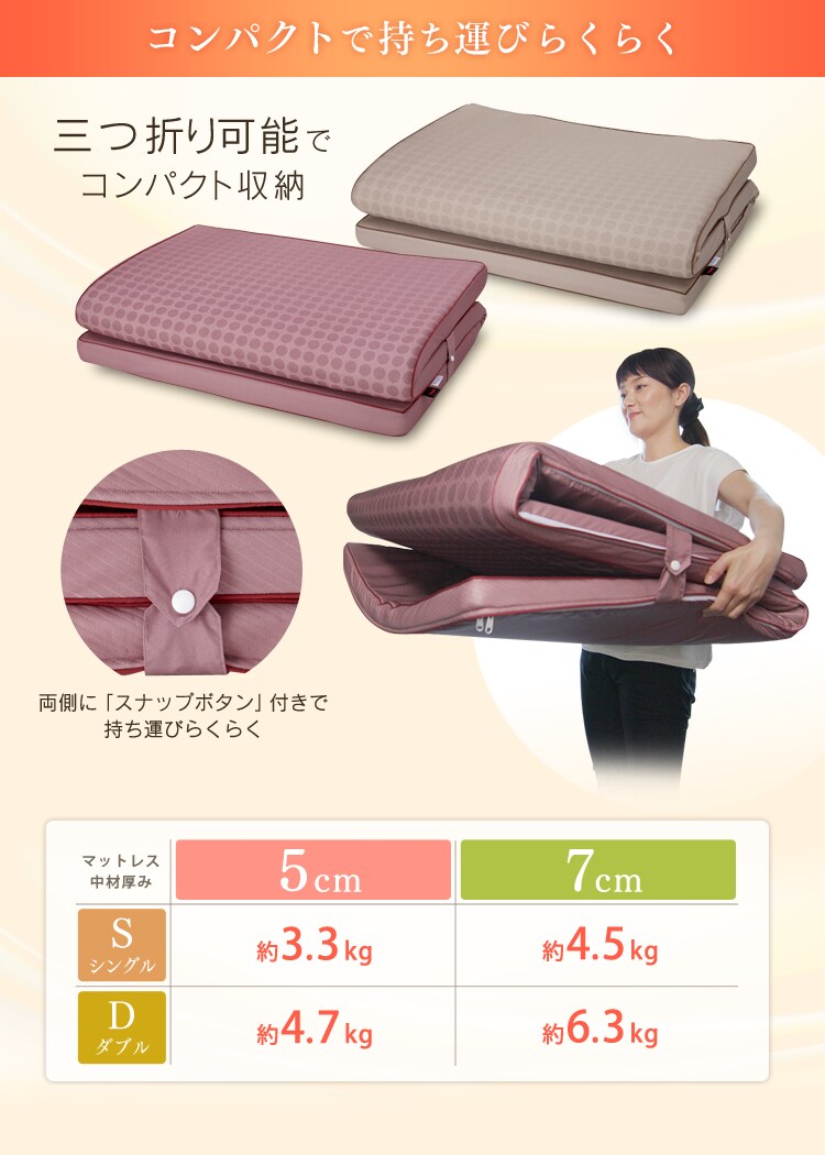 Tcomfortマットレス 厚さ7cm T-MAT-7S/BO ボルドー 帝人株式会社7