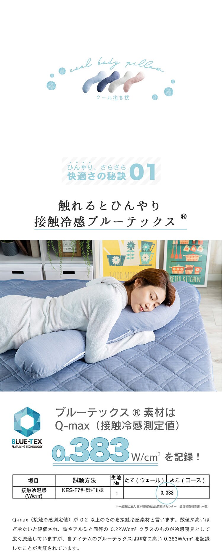 クリアグローブ 抗菌防臭・接触冷感クール抱き枕 EIBP-001 全4色【プラザセレクト】3