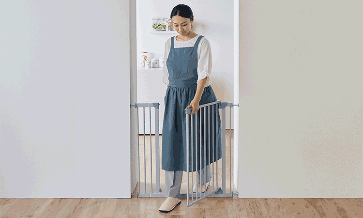 ペットゲート 拡張フレーム付き 1270207157 ミルキーホワイト幅70〜91cm9