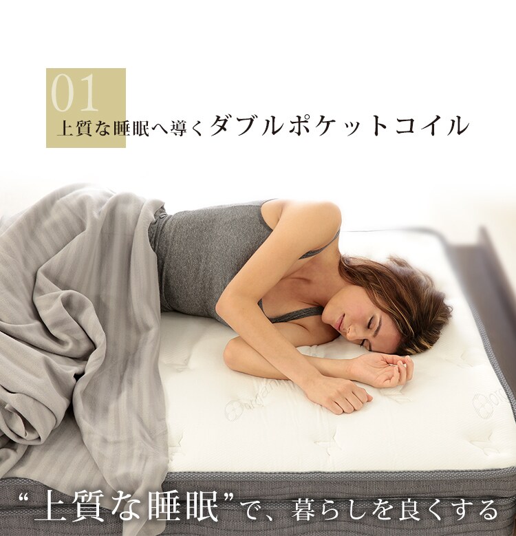ダブルポケットコイルマットレス S ホワイト 4