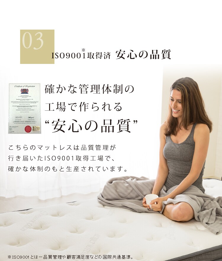 ダブルポケットコイルマットレス S ホワイト 14