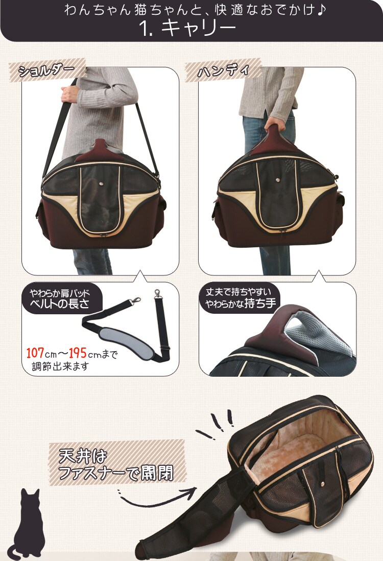 わんちゃんねこちゃんと快適なおでかけ　キャリー