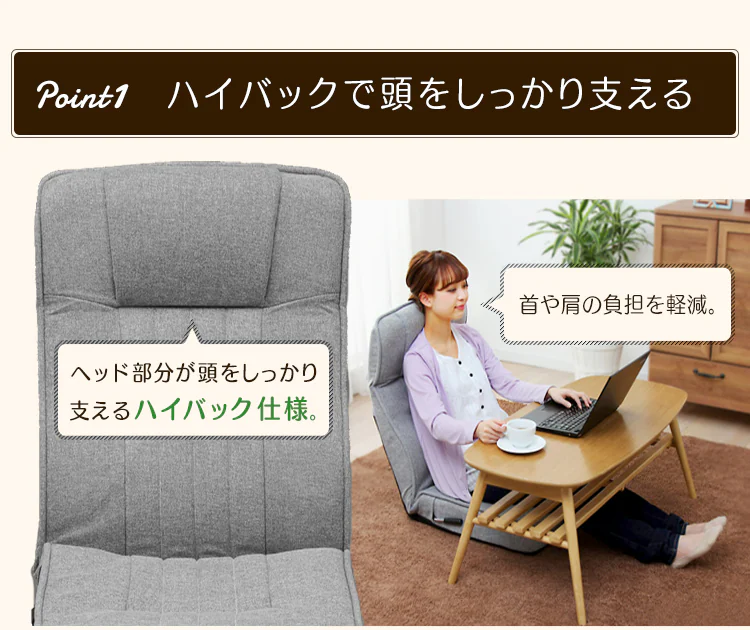 レバー付きハイバック座椅子 IRS048 全4色【プラザセレクト】3