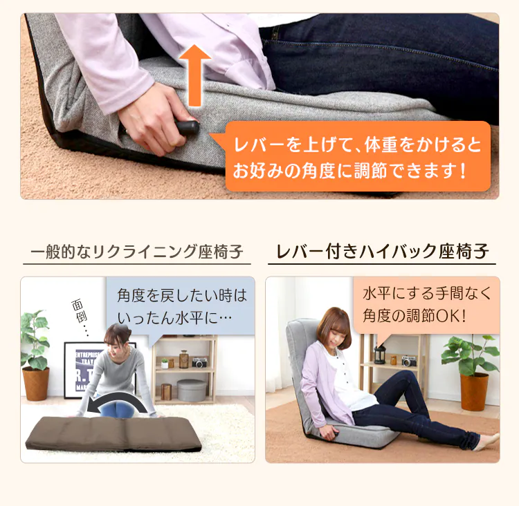 レバー付きハイバック座椅子 IRS048 全4色【プラザセレクト】9