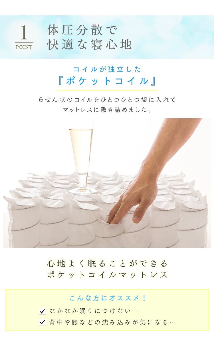 低反発･バランスポケットコイルマットレス セミダブル4