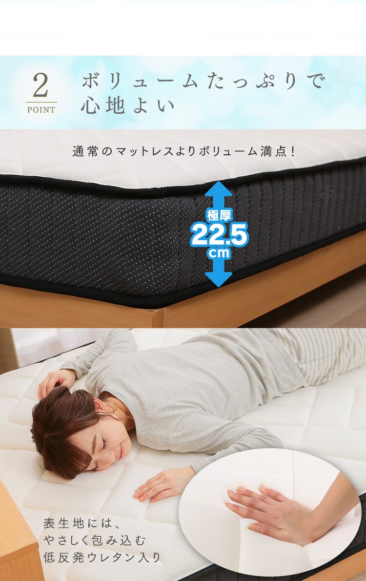 低反発･バランスポケットコイルマットレス セミダブル6