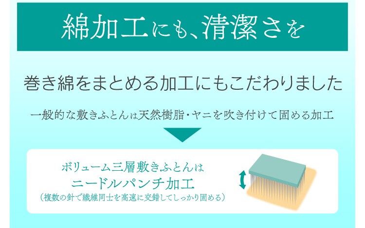 綿はニードルパンチ加工