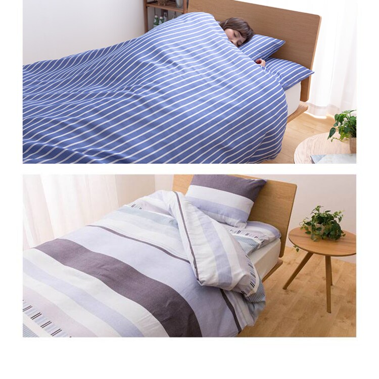 【日本製】ふとん6点セット ストライプ+ エアリーマットレス MAR-S シングル ブラウン3