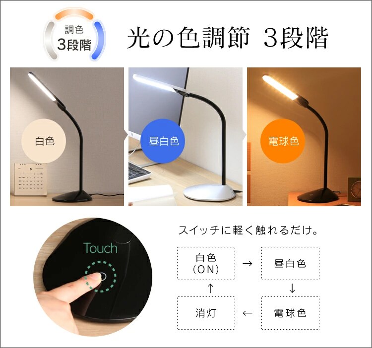 デスクライト PDL-101 全3色【プラザセレクト】4