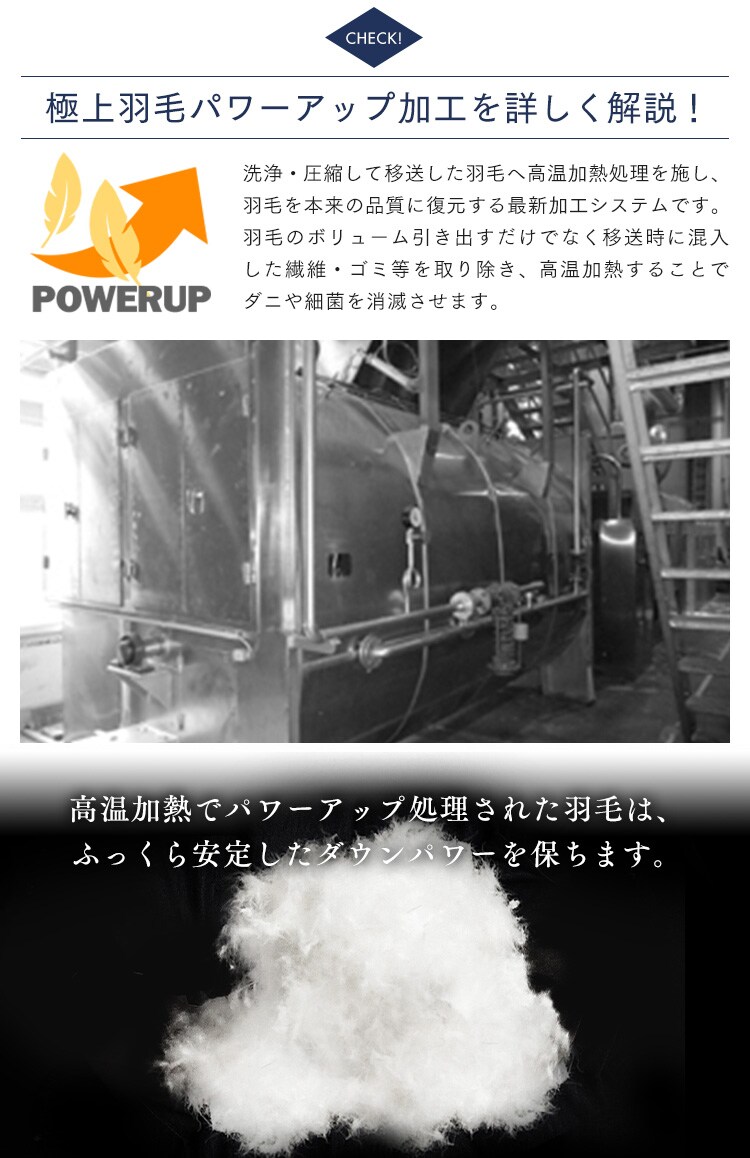 羽毛布団 シングルロング ホワイトダックダウン93% 1.0kg 全4色【プラザセレクト】6