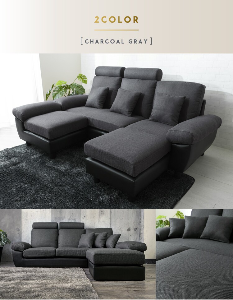 ヘッドレスト付ポケットコイルカウチソファ 41929 全2色【プラザセレクト】28