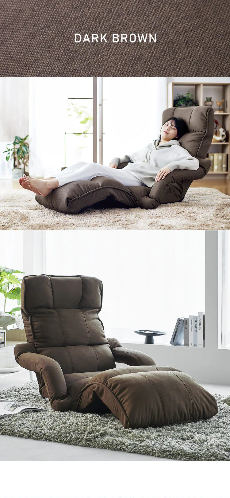 座椅子 極 肘付き リクライニング YCK-002 アイボリー 7