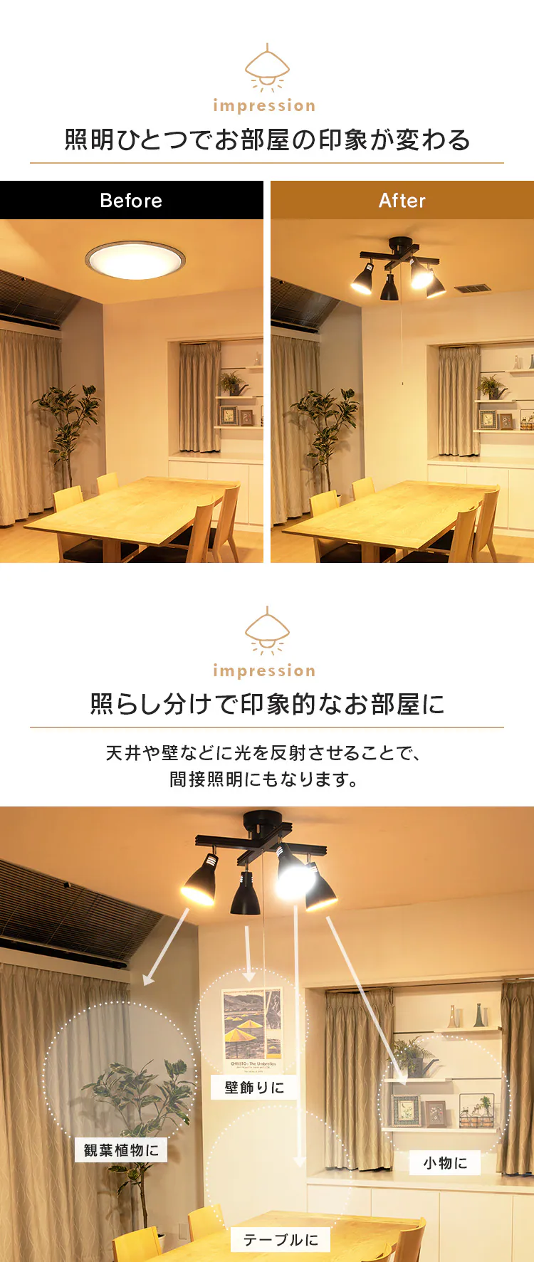 4灯シーリングライト クロスタイプ PCL-CW401-W ホワイト 2