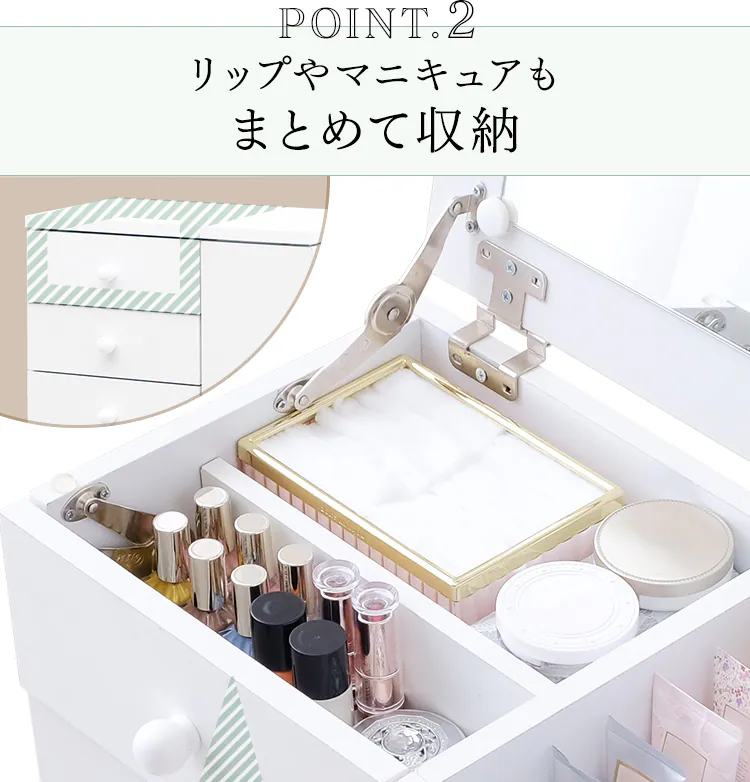 コスメドレッサーワゴン ブラウン 6