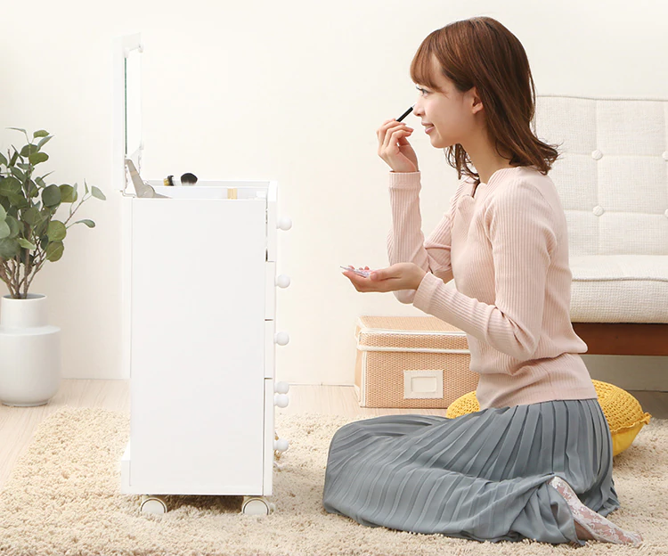 コスメドレッサーワゴン (一面鏡) 全2色【プラザセレクト】9