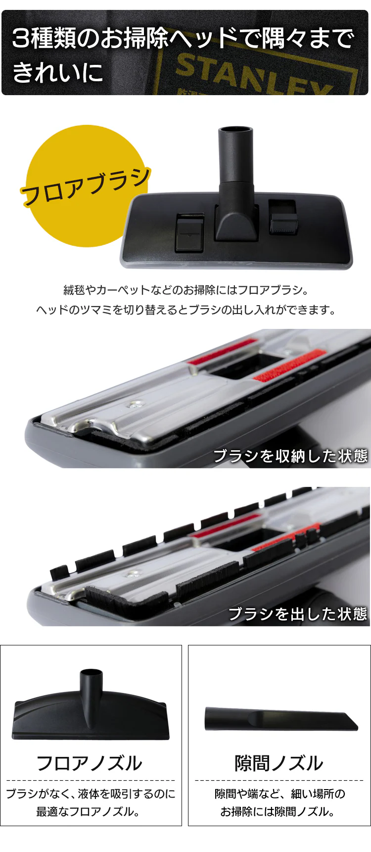 掃除機 スタンレー STANLEY バキュームクリーナー 乾湿両用 業務用 SL18410-5B 集塵機  集塵用掃除機 7