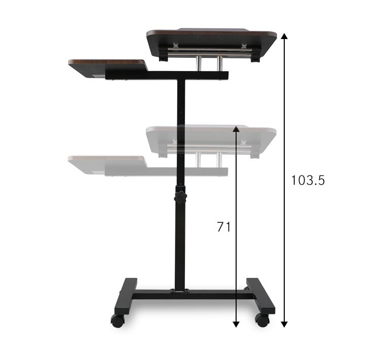サイドテーブル キャスター付き CST-7010 ダークブラウン 17