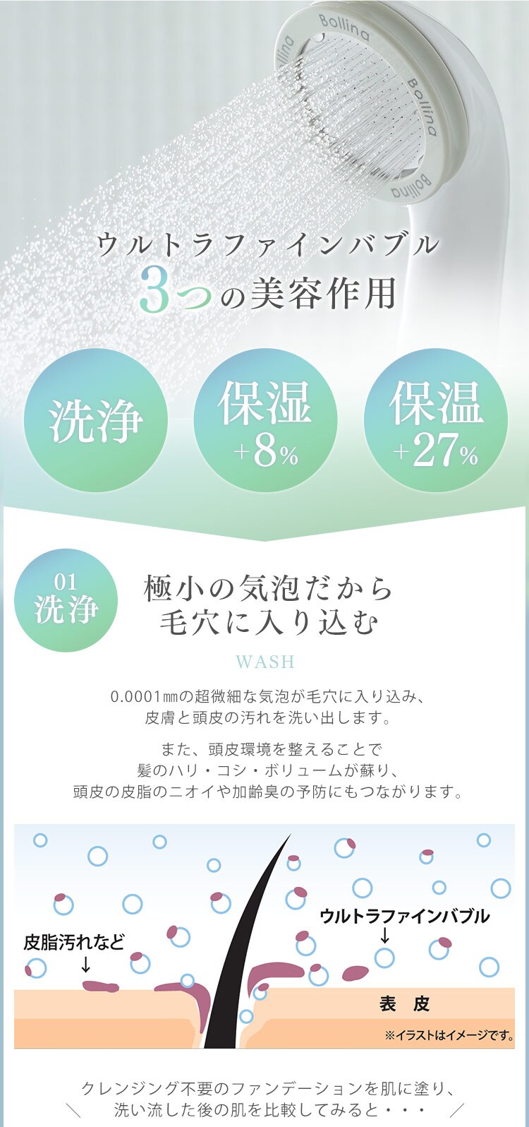 Bollina Wide 奇跡のシャワーヘッド TK-7007 【プラザセレクト】2