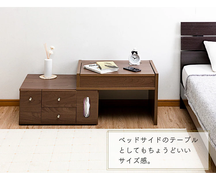 伸縮ドレッサー ロータイプ (一面鏡) 全2色 【プラザセレクト】16