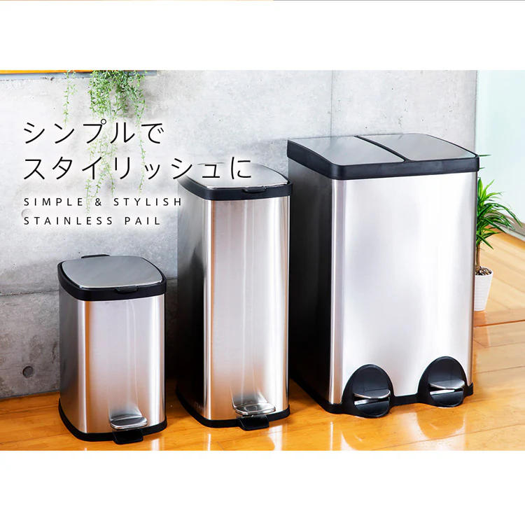 【11%OFF】ゴミ箱 ステンレスペール 60L STPL-60 3