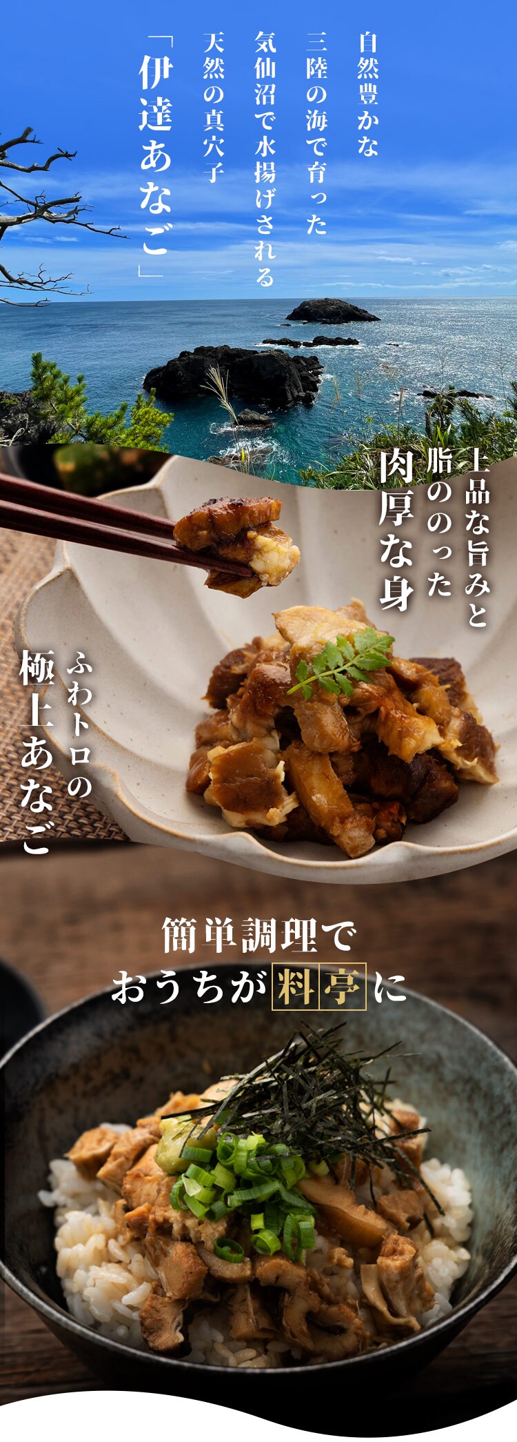 伊達あなごの刻み煮穴子 70g×3パックセット 【時間指定不可】【プラザマーケット】7