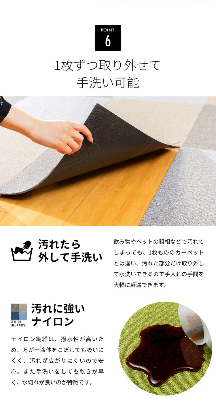 1枚単位で販売 難燃タイルカーペット(ナイロン)40×40 TKP-NN40 全6色【プラザセレクト】11