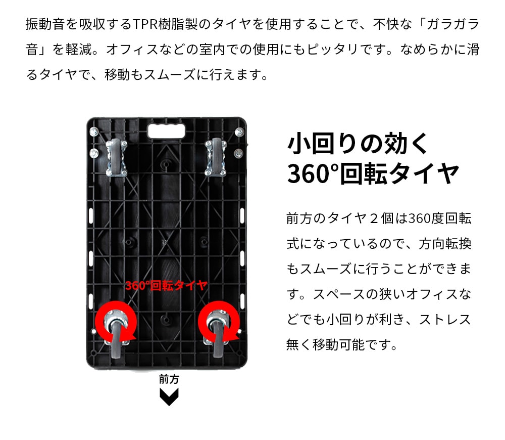 プラスチック台車 300kg PHC-300 【プラザセレクト】 7147414