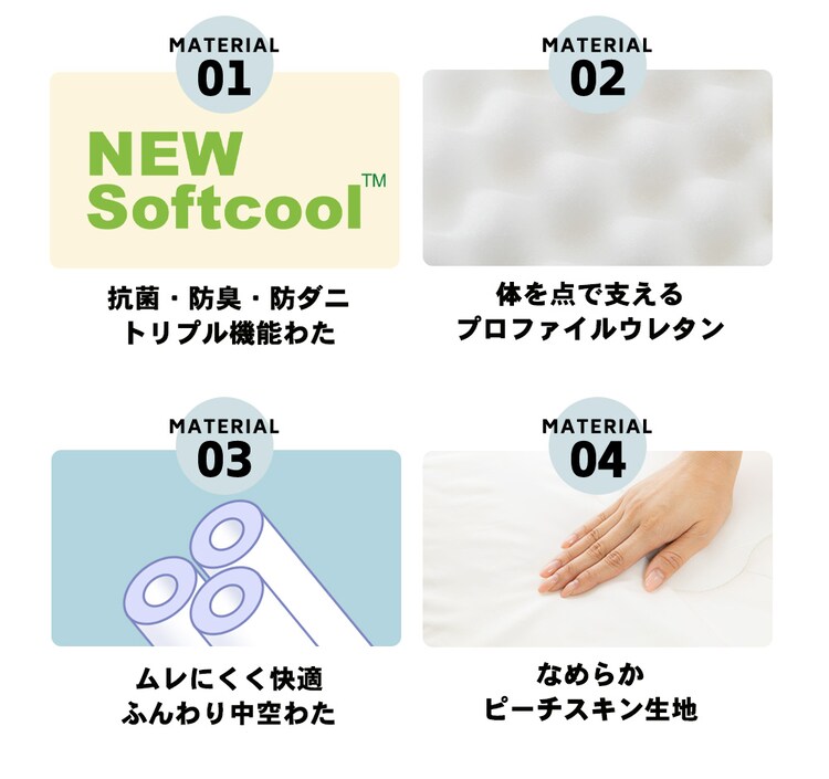 抗菌防臭・プロファイル軽量敷布団 シングル S アイボリー KBBDPS-S 4