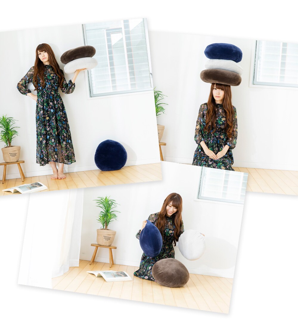 もちもちクッション40×40 MOCHI40R ネイビー 7148754 │アイリス