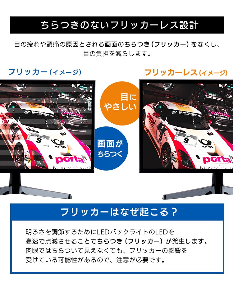 液晶モニター 平面 21.5インチ ワイド ブラック PMT-LCD22F-B 5