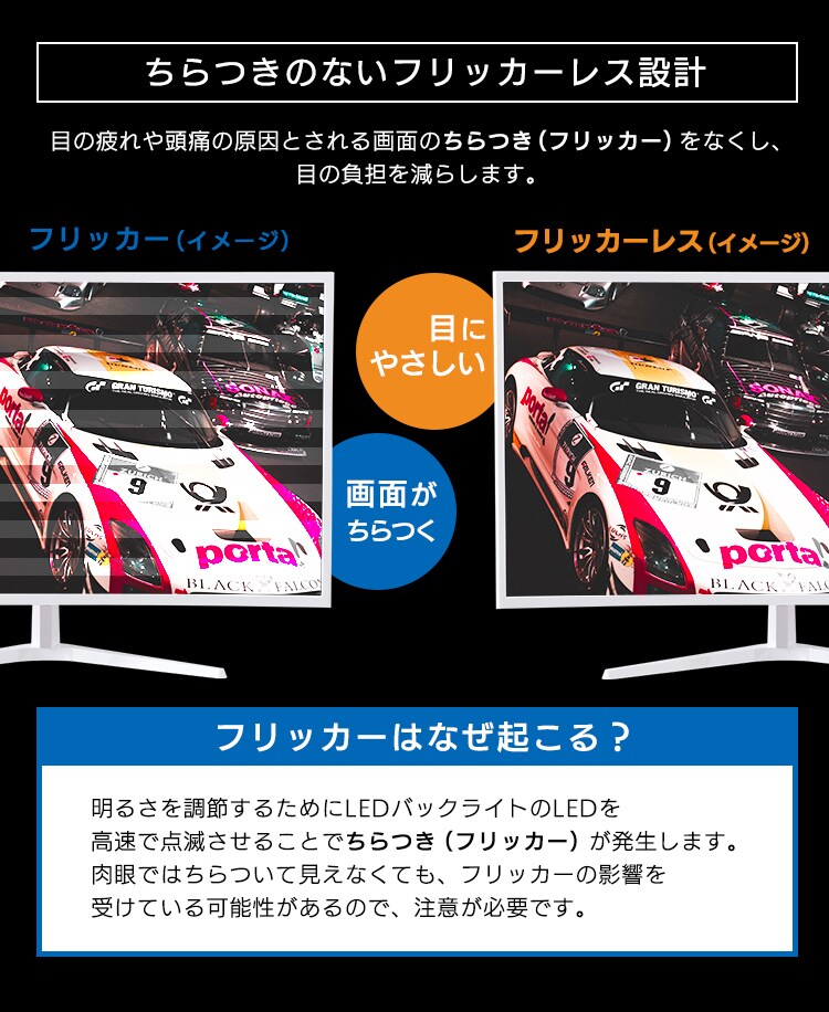 液晶モニター 曲面 31.5インチ ワイド ホワイト PMT-LCD32C-W 6