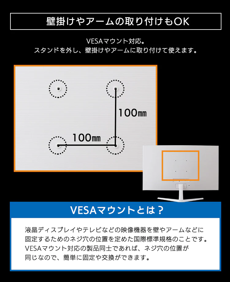 液晶モニター 曲面 31.5インチ ワイド ホワイト PMT-LCD32C-W 11