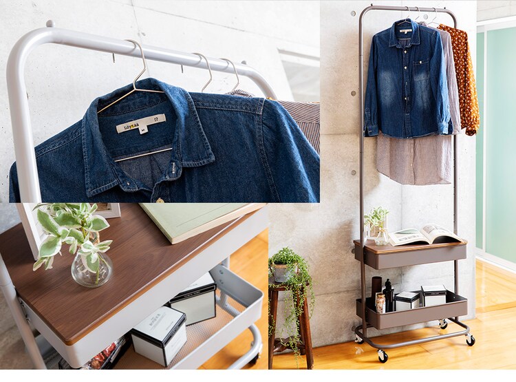 ハンガーラック 収納 バスケットハンガー BHYO-6C ベージュ3